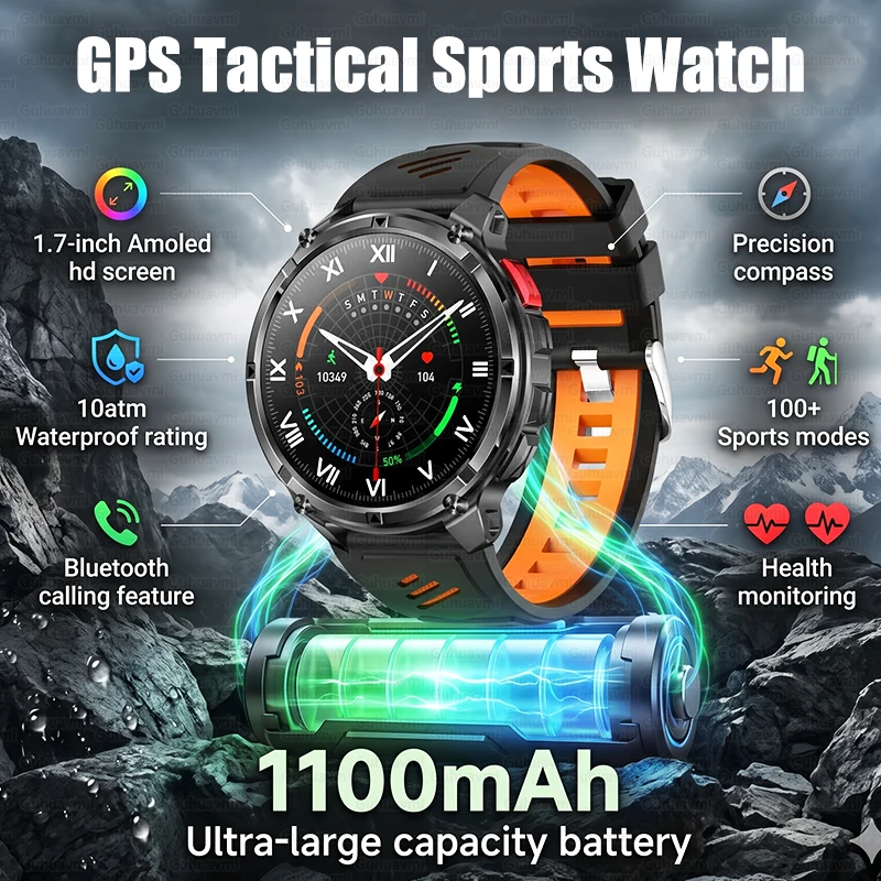 2026 HOT New Sports SmartWatch 1100mAh Large Battery Durable Compass 10ATM Waterproof Tactics 170+Sport BT Call Smart Watch Men
2026 HOT New Sports SmartWatch 1100mAh Large Battery Durable Compass 10ATM Waterproof Tactics 170+Sport BT Call Smart Watch Men