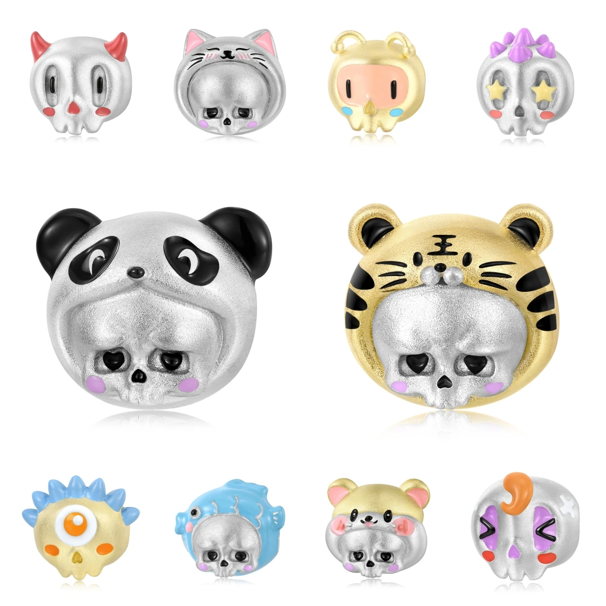 Cosplays 925 Sterling Silver Cartoon Panda Tiger Baby Cute Hat Skull Bead Charms for Bracelets Necklace Birthday Jewelry Gifts
Cosplays 925 Sterling Silver Cartoon Panda Tiger Baby Cute Hat Skull Bead Charms for Bracelets Necklace Birthday Jewelry Gifts