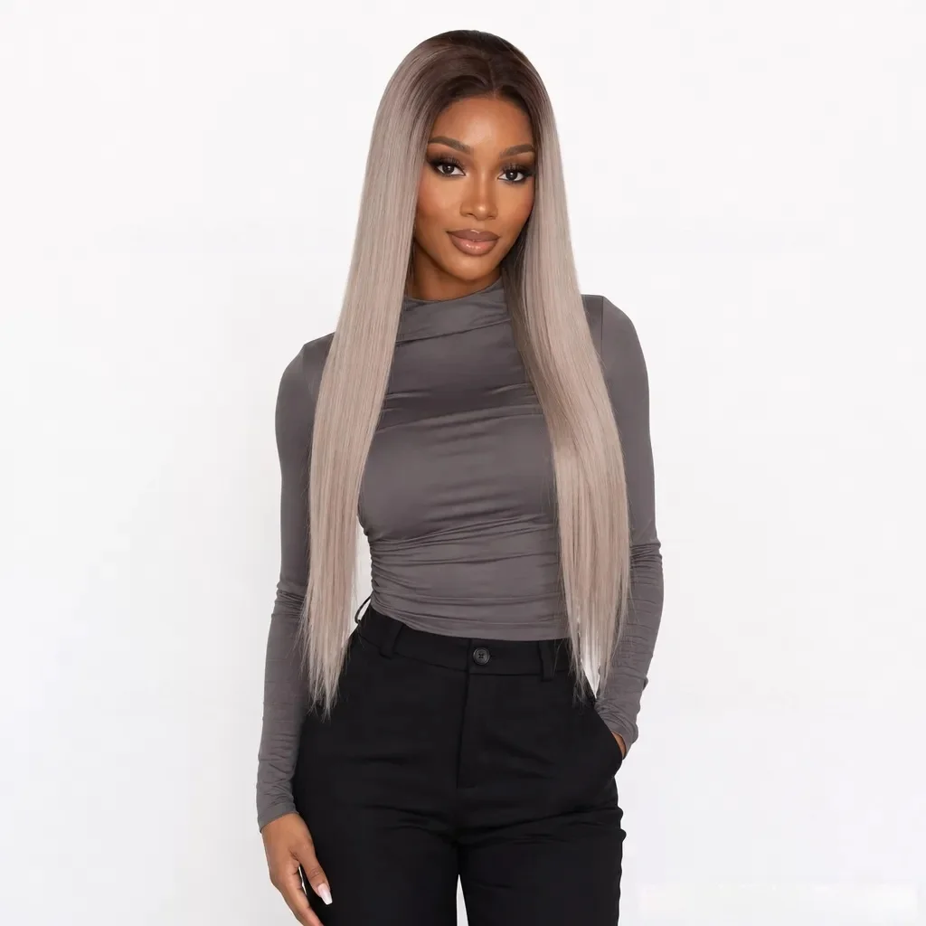 Grey gradient 26-inch long straight cosplay wig, heat-resistant synthetic hair for anime parties
Grey gradient 26-inch long straight cosplay wig, heat-resistant synthetic hair for anime parties