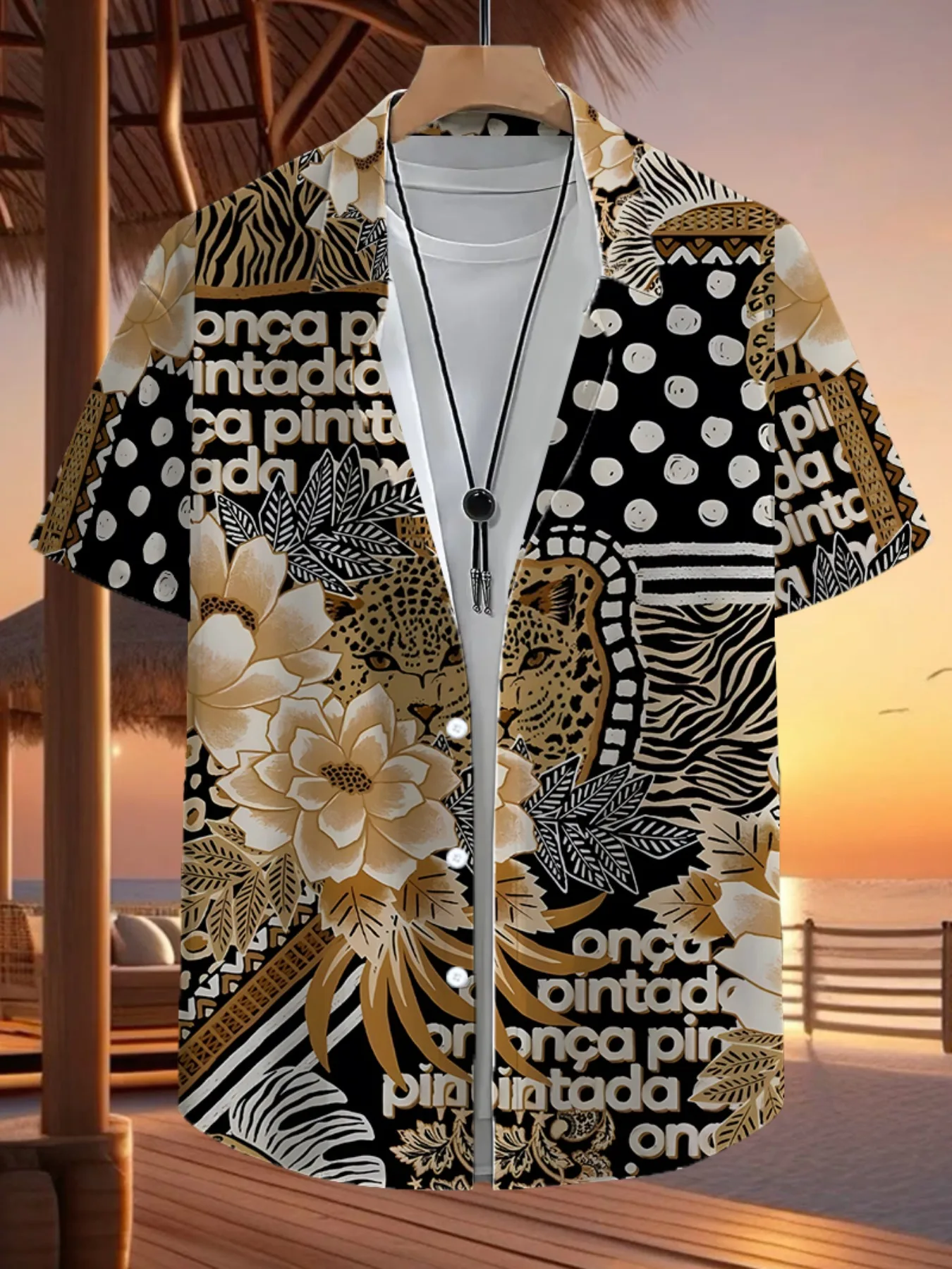 Polka dot, letter, and animal 3D printed men's shirt. High-street retro casual versatile shirt, perfect for beach vacations.
Polka dot, letter, and animal 3D printed men's shirt. High-street retro casual versatile shirt, perfect for beach vacations.