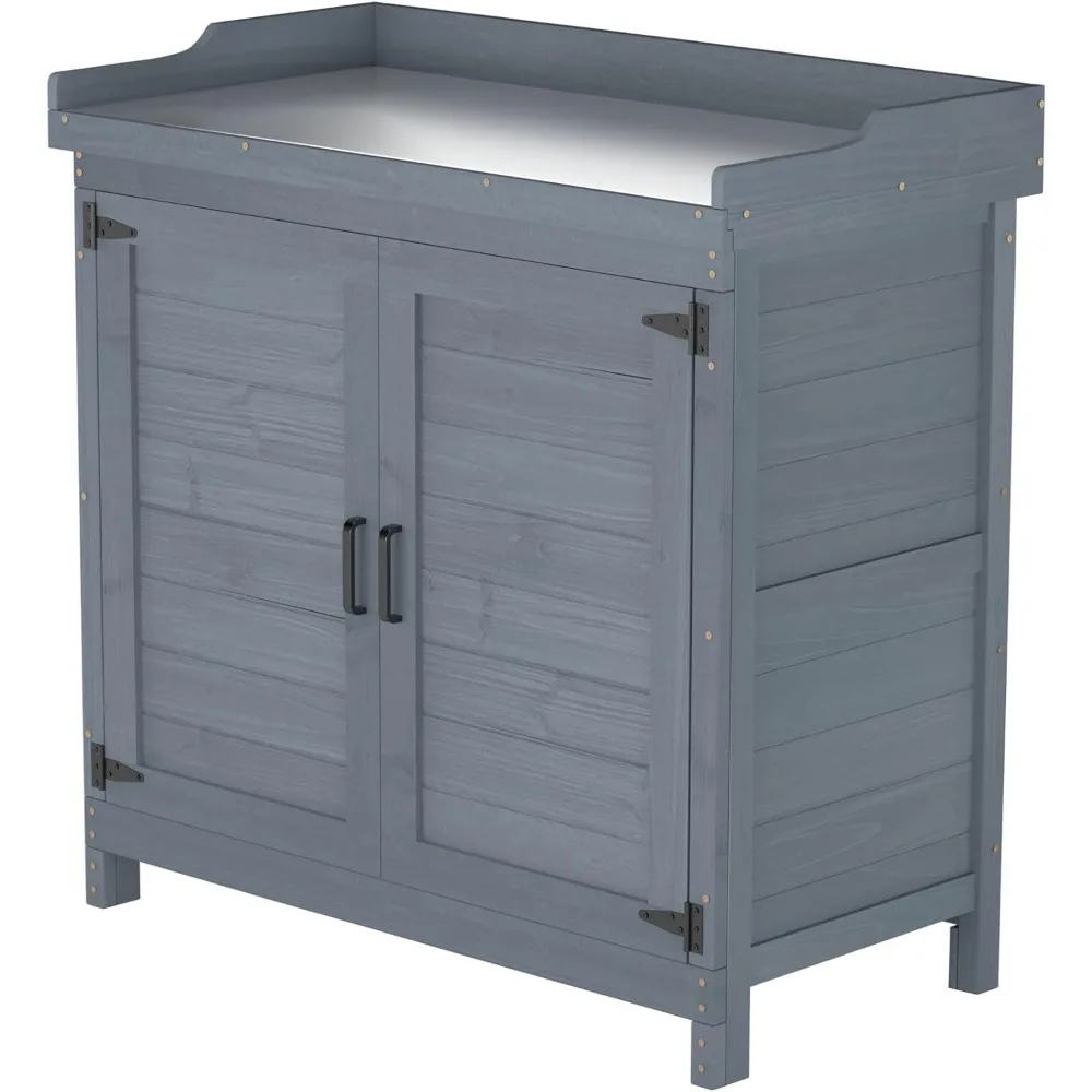 Outdoor Garden Patio Wooden Storage Cabinet Furniture Waterproof Tool Shed with Potting Benches Outdoor Work Station Table (Gray
Outdoor Garden Patio Wooden Storage Cabinet Furniture Waterproof Tool Shed with Potting Benches Outdoor Work Station Table (Gray