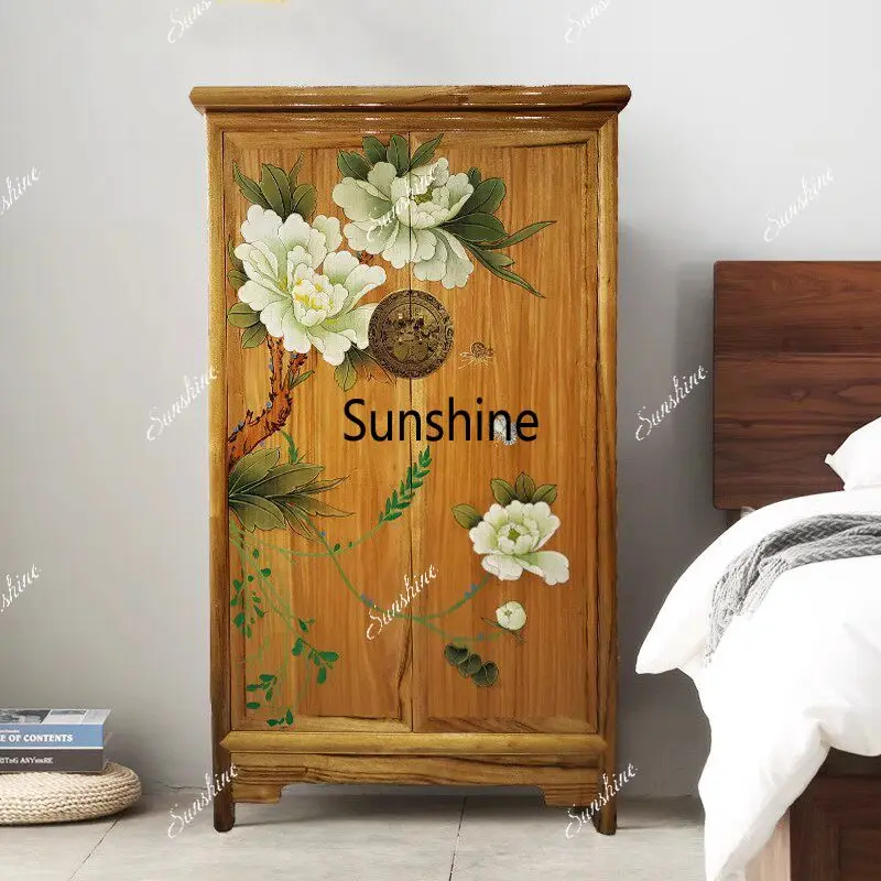 Chinese retro painted custom home bedroom solid wood light luxury storage wardrobe
Chinese retro painted custom home bedroom solid wood light luxury storage wardrobe