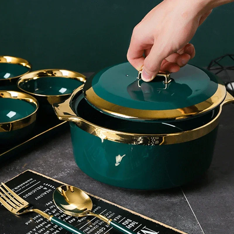 1PCS Ceramic Bowl With Lid Rice Soup Dinner Porcelain Tableware Green Phnom Penh Round Bone China Household Kitchen Supplies
1PCS Ceramic Bowl With Lid Rice Soup Dinner Porcelain Tableware Green Phnom Penh Round Bone China Household Kitchen Supplies