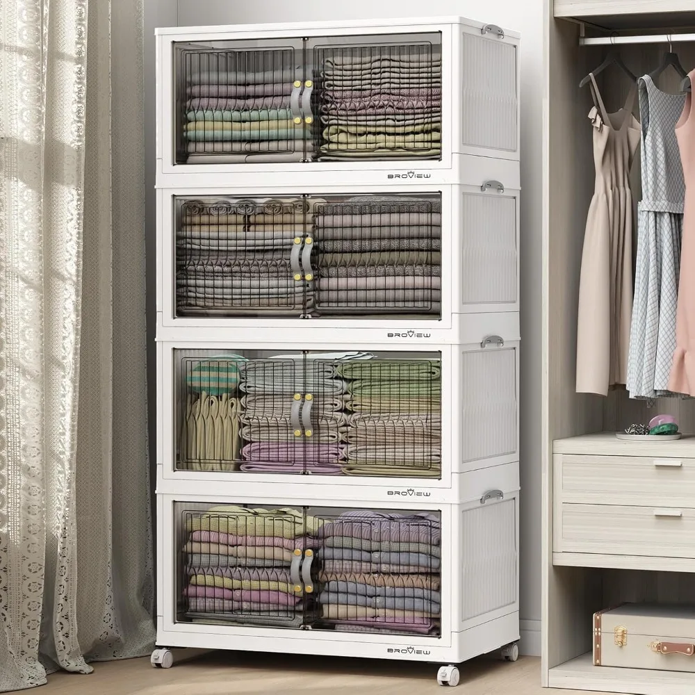 120 Qt Stackable Storage Bins with Lid, Closet Organizer and Storage Drawer, Collapsible Storage Box with Wheels, Plastic Clothe
120 Qt Stackable Storage Bins with Lid, Closet Organizer and Storage Drawer, Collapsible Storage Box with Wheels, Plastic Clothe
