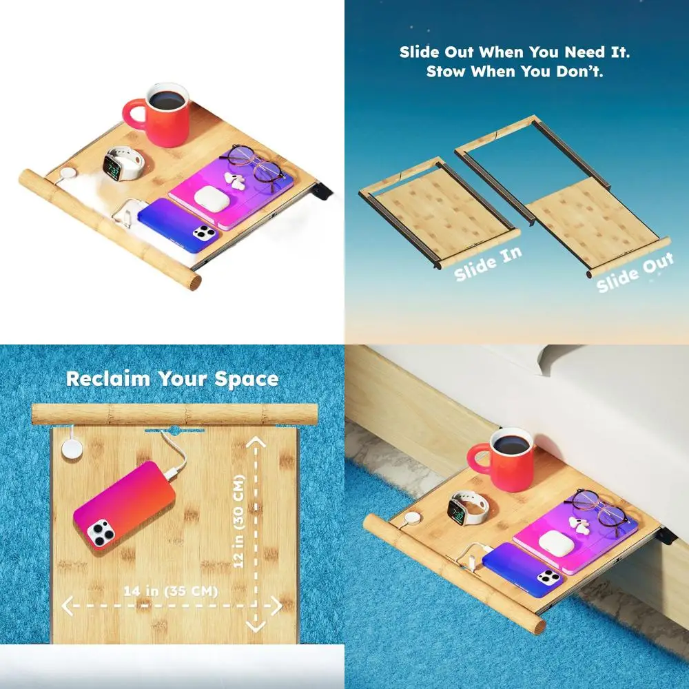 Collapsible Bamboo Nightstand Shelf - Organizer for Box Spring, Flat and Platform Beds - Bedside Caddy & CPAP Support
Collapsible Bamboo Nightstand Shelf - Organizer for Box Spring, Flat and Platform Beds - Bedside Caddy & CPAP Support