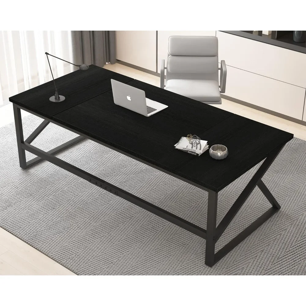 70 Inch Long Black Desk, Large Metal Wood Computer Desk for 2 Monitors, Modern Home Office PC Laptop Desk
70 Inch Long Black Desk, Large Metal Wood Computer Desk for 2 Monitors, Modern Home Office PC Laptop Desk