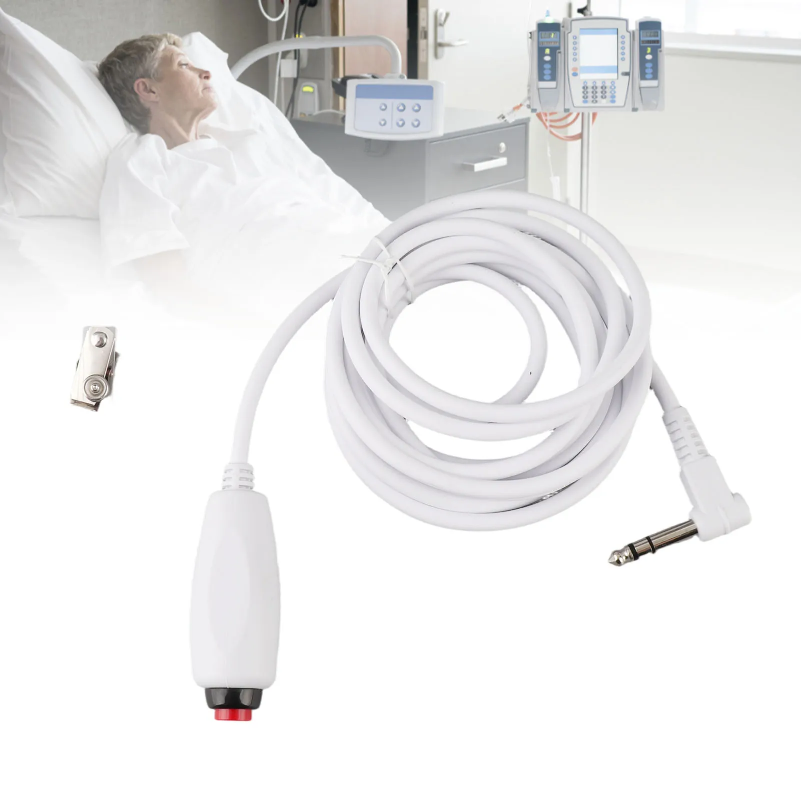 Button Line Push Button Cord 6.35mm Interface Replacement Nurse Call Cord with Clip for Nurse Station 9.8ft
Button Line Push Button Cord 6.35mm Interface Replacement Nurse Call Cord with Clip for Nurse Station 9.8ft
