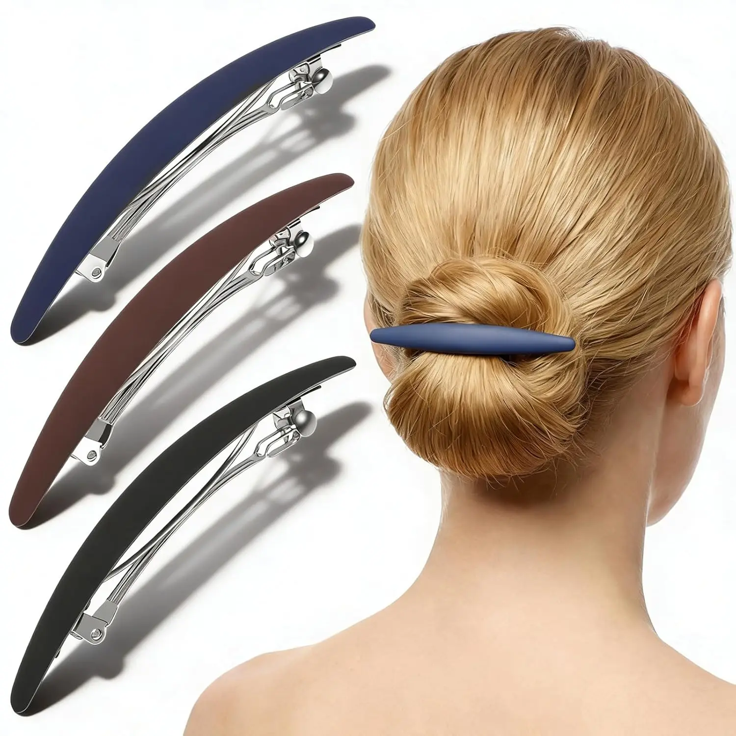3-Piece Large Barrettes for Women, 3.39-Inch Matte Hair Clips, No-Slip Styling, Retro Design, Ideal
3-Piece Large Barrettes for Women, 3.39-Inch Matte Hair Clips, No-Slip Styling, Retro Design, Ideal