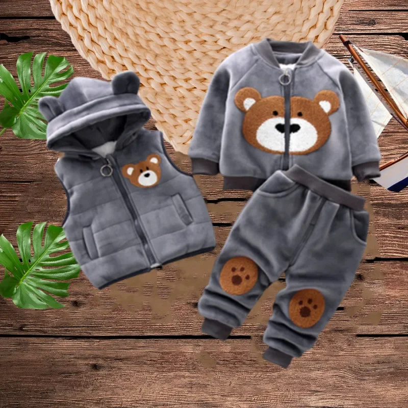 Baby Boys and Girls Clothing Set Fleece Children Hooded Outerwear Tops Pants 3PCS Outfits Kids Toddler Warm Costume Suit
Baby Boys and Girls Clothing Set Fleece Children Hooded Outerwear Tops Pants 3PCS Outfits Kids Toddler Warm Costume Suit