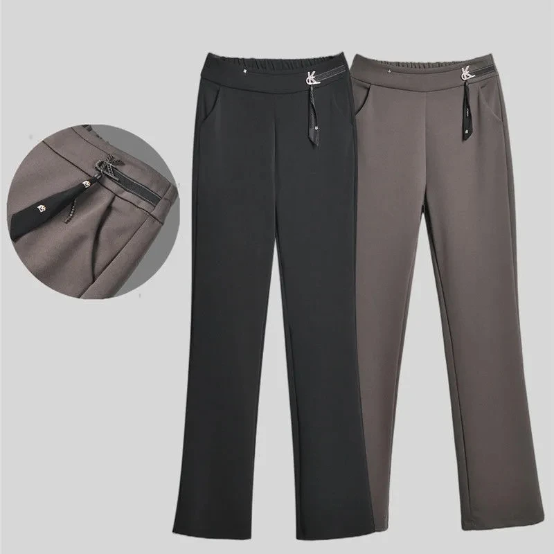 Spring Autumn Elegant Straight Pants Womens Comfortable Casual High Waist Stretch Trousers Women Winter Plush Thicken Pants 6XL
Spring Autumn Elegant Straight Pants Womens Comfortable Casual High Waist Stretch Trousers Women Winter Plush Thicken Pants 6XL