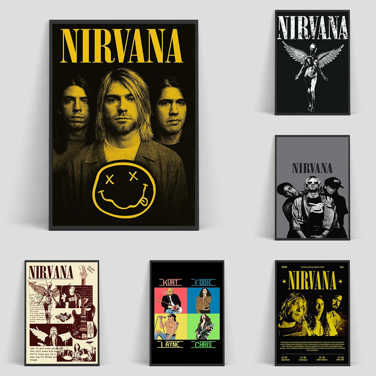 Rock band N-Nirvana Poster painting poster with prints Home bedroom living room decoration
Rock band N-Nirvana Poster painting poster with prints Home bedroom living room decoration
