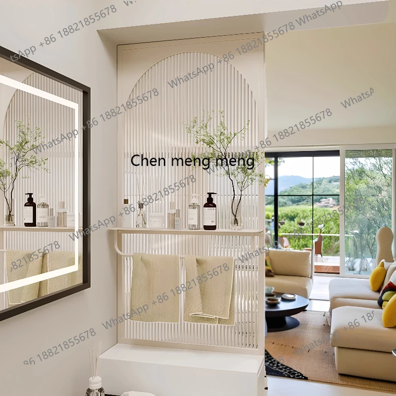 Water ripple glass partition light luxury bathroom screen dry and wet area towel rack
Water ripple glass partition light luxury bathroom screen dry and wet area towel rack