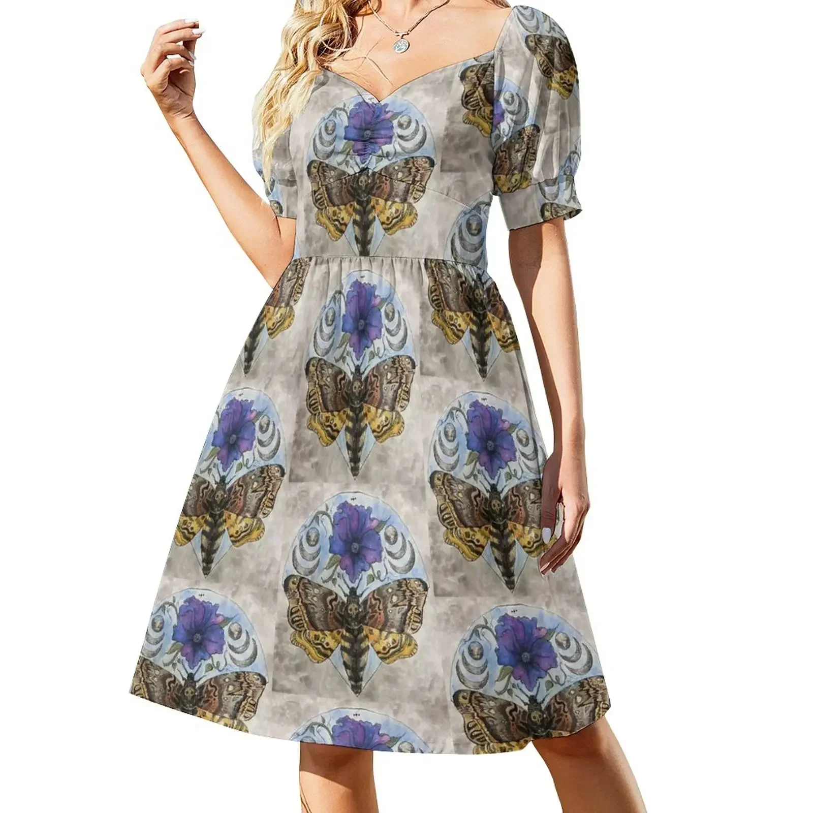 Death Head Moth and Petunia Short-Sleeved Dress Women's summer suit african dresses for woman summer women's suit Dress
Death Head Moth and Petunia Short-Sleeved Dress Women's summer suit african dresses for woman summer women's suit Dress