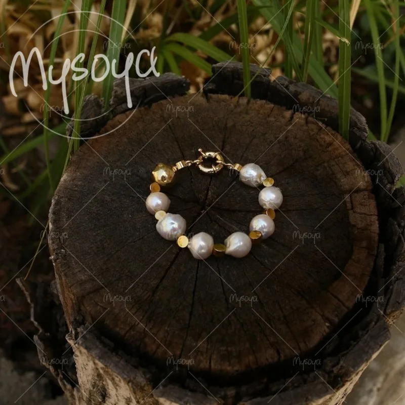 MYSOYA 13-16mm Atmospheric White Baroque Freshwater Pearl Bracelet with Gift Box, for Him/ Her, for Birthday/ Wedding Gift A0265
MYSOYA 13-16mm Atmospheric White Baroque Freshwater Pearl Bracelet with Gift Box, for Him/ Her, for Birthday/ Wedding Gift A0265