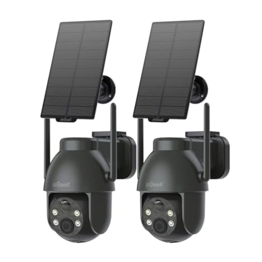 Outdoor wireless solar camera for home security, ABS plastic body, black, 2K resolution with 360 PTZ, color night vision, PIR m
Outdoor wireless solar camera for home security, ABS plastic body, black, 2K resolution with 360 PTZ, color night vision, PIR m