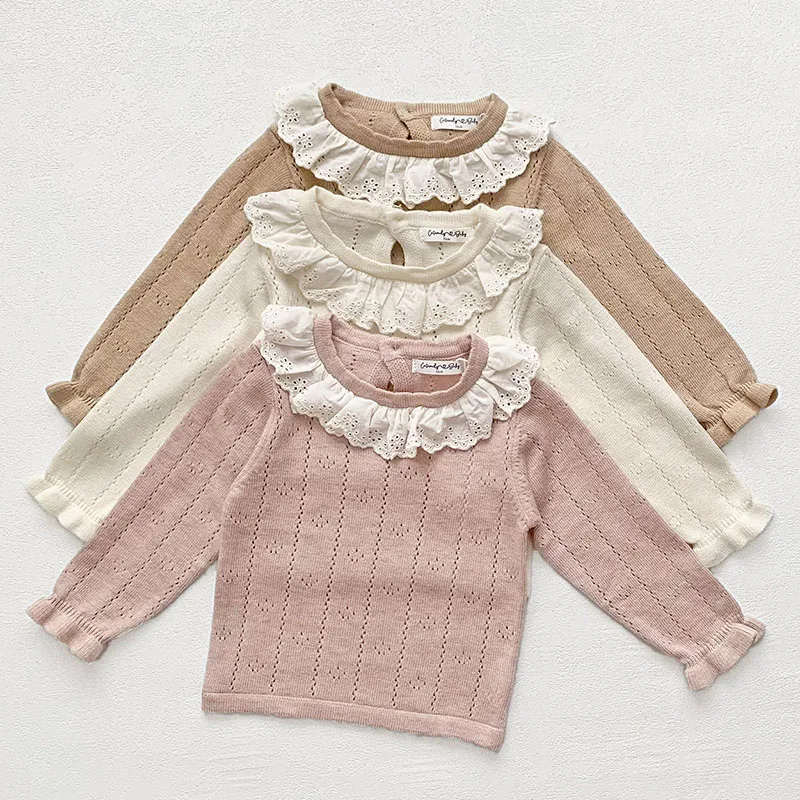 2024 New Autumn Kids Sweater Long Sleeves Solid Color Lace Splicing Pullover Sweater Baby Girls Sweater Children Clothing
2024 New Autumn Kids Sweater Long Sleeves Solid Color Lace Splicing Pullover Sweater Baby Girls Sweater Children Clothing