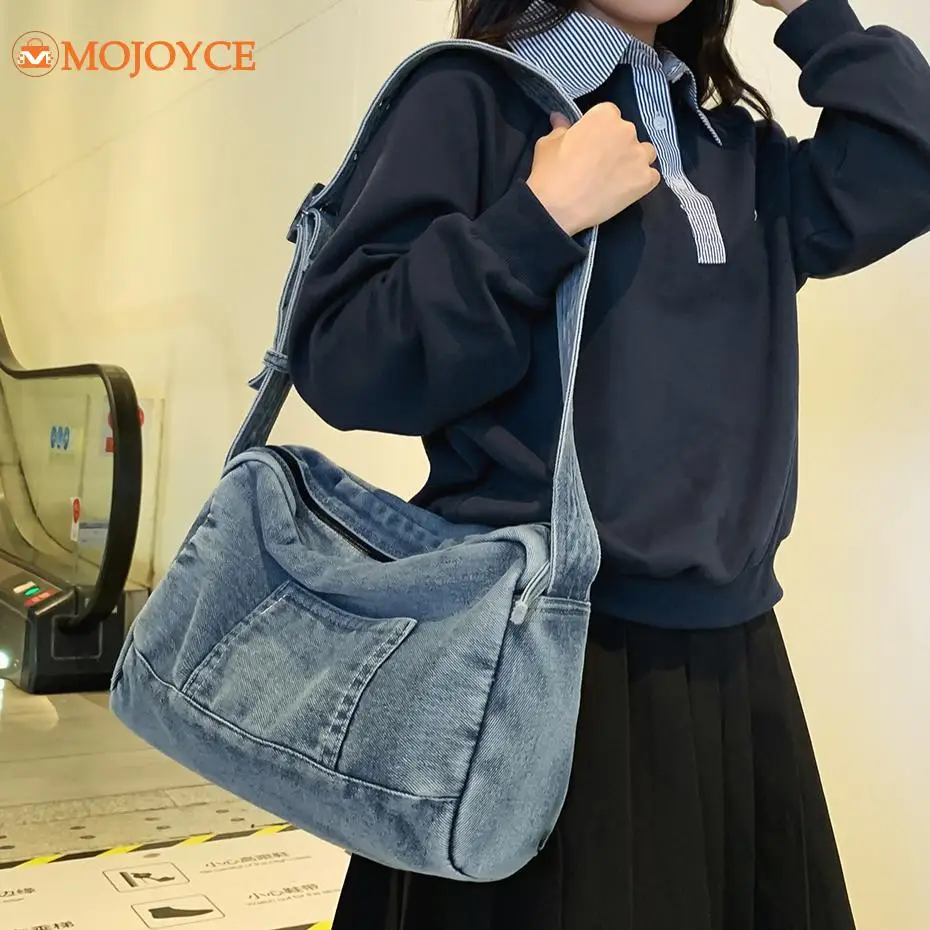 Women's Denim Retro Shoulder Bag Large Capacity Crossbody Bags Adjustable Strap Ladies Vintage Satchel Bag Casual Messenger Bags
Women's Denim Retro Shoulder Bag Large Capacity Crossbody Bags Adjustable Strap Ladies Vintage Satchel Bag Casual Messenger Bags