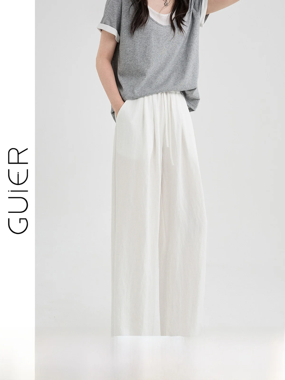 High Waist Wide Leg Casual Pants Women's Loose Straight Cut Summer New Style White Drapey Versatile Casual Trousers
High Waist Wide Leg Casual Pants Women's Loose Straight Cut Summer New Style White Drapey Versatile Casual Trousers