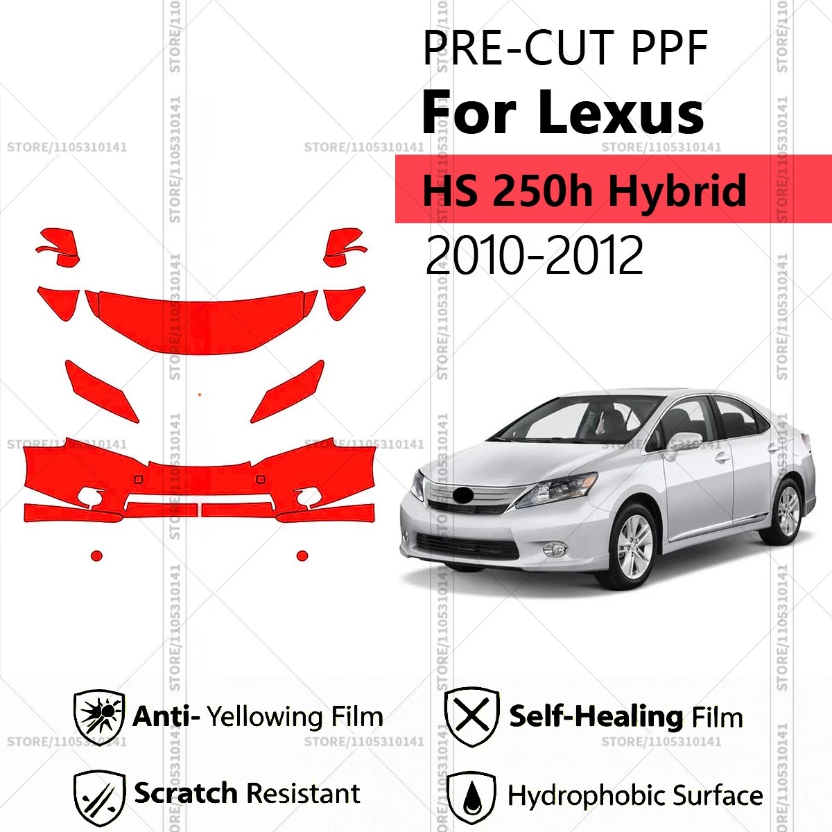 Pre-Cut Paint Protection Film PPF Transparent Car Film Professional Automotive PPF Front Kit For Lexus HS 250h Hybrid 2010-2012
Pre-Cut Paint Protection Film PPF Transparent Car Film Professional Automotive PPF Front Kit For Lexus HS 250h Hybrid 2010-2012