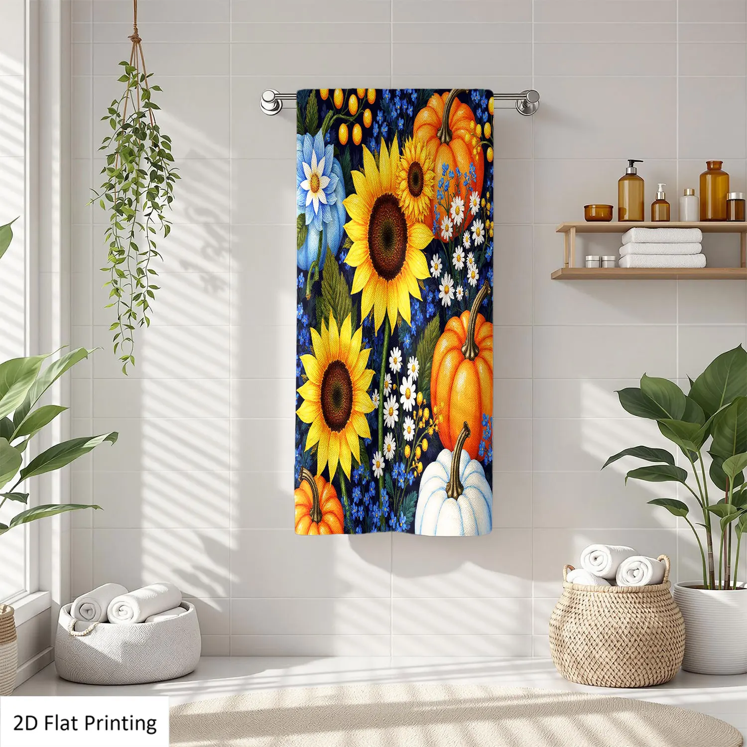 1Pc Boho Style Sunflowers Pumpkins With Blue Yellow Hue Bathroom Hand Towel Bath Towel, Multiple Size Microfiber Polyester Towel, Unique Home Decorative Kitchen Towels, Festival Bathroom Accessories Decor, Quick Dry and Absorbent
1Pc Boho Style Sunflowers Pumpkins With Blue Yellow Hue Bathroom Hand Towel Bath Towel, Multiple Size Microfiber Polyester Towel, Unique Home Decorative Kitchen Towels, Festival Bathroom Accessories Decor, Quick Dry and Absorbent