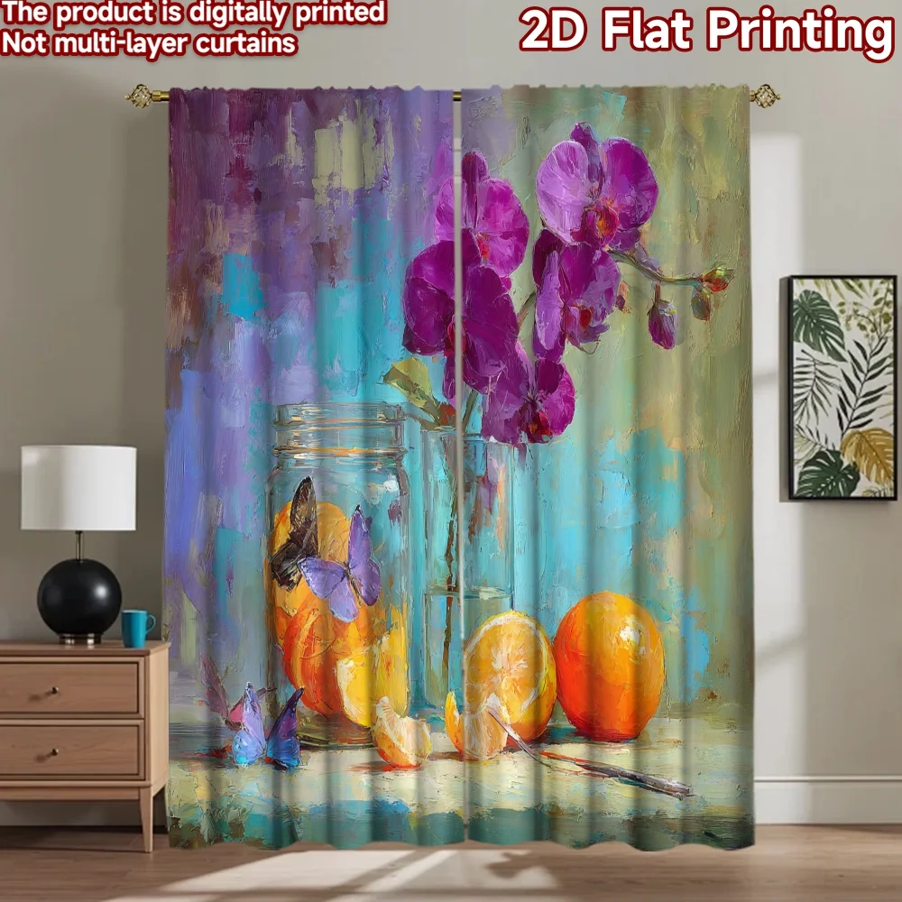 2D flat printing 2pcs Curtain Butterfly Orchids Oranges Still Life Digital Printed Polyester Drapes Birthday Party Perfect for
2D flat printing 2pcs Curtain Butterfly Orchids Oranges Still Life Digital Printed Polyester Drapes Birthday Party Perfect for