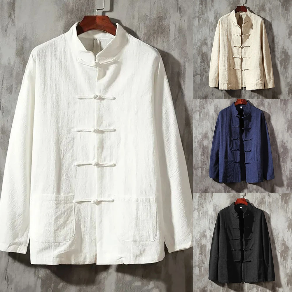 Men Chinese Long Sleeved Shirt Men's Plus Size Casual Stand Collar Blouse Men's Clothing Tang Suit Vintage
Men Chinese Long Sleeved Shirt Men's Plus Size Casual Stand Collar Blouse Men's Clothing Tang Suit Vintage