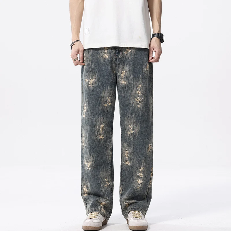 High Quality Printed Men's Denim Pants for Autumn Winter Outdoor Wear Comfortable and Trendy Versatile Straight Leg Pants
High Quality Printed Men's Denim Pants for Autumn Winter Outdoor Wear Comfortable and Trendy Versatile Straight Leg Pants