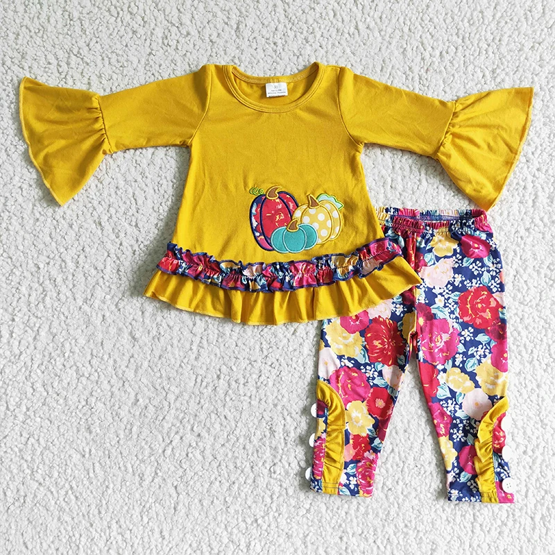 Baby Girl Pumpkin Embroidery Kids Orange Clothes Wholesale Infant Ruffle Long Sleeve Flower Pants Toddler Floral Children Outfit
Baby Girl Pumpkin Embroidery Kids Orange Clothes Wholesale Infant Ruffle Long Sleeve Flower Pants Toddler Floral Children Outfit
