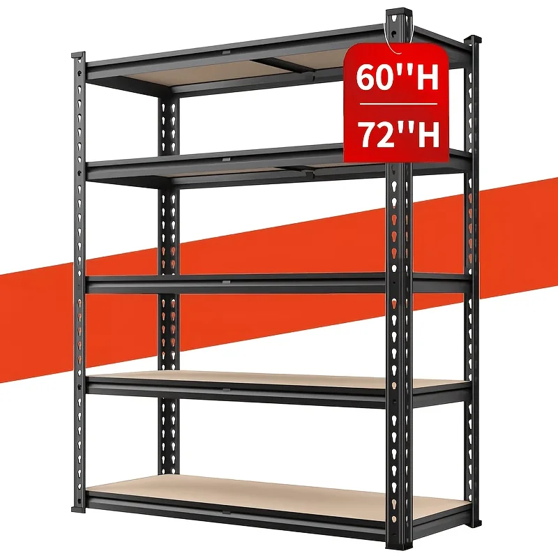 Heavy Duty 5-Tier Garage Shelving Unit, 2000LBS Metal Storage Shelves for Garage, Adjustable Utility Shelf Organizer for Basement, Pantry, Closet, Garage Storage Rack Shelving Units, Black, Utility Shelves, No Bolts, Utility Shelves
Heavy Duty 5-Tier Garage Shelving Unit, 2000LBS Metal Storage Shelves for Garage, Adjustable Utility Shelf Organizer for Basement, Pantry, Closet, Garage Storage Rack Shelving Units, Black, Utility Shelves, No Bolts, Utility Shelves