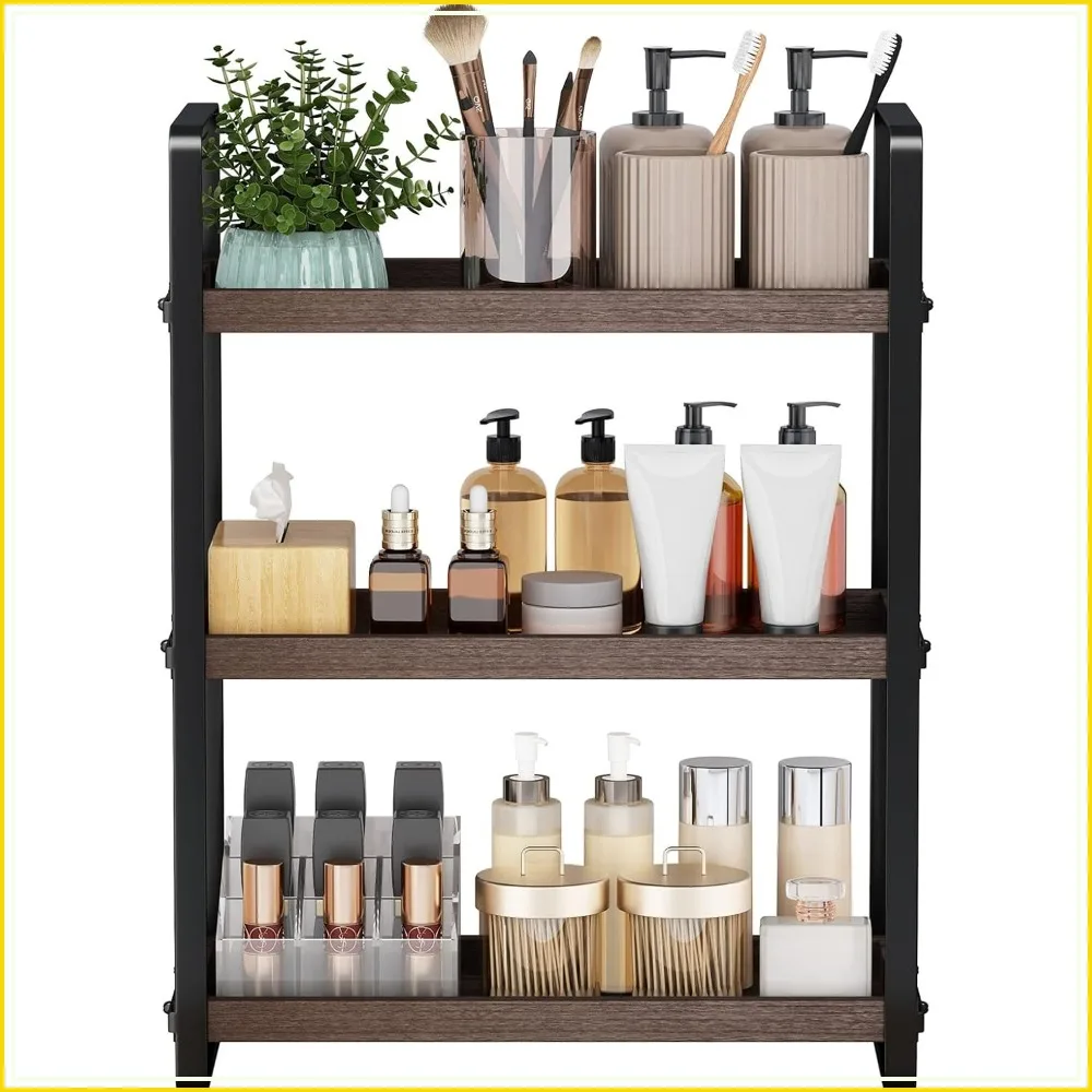 3-Tier Bathroom Counter Organizer, Countertop Shelf for Makeup & Sink Storage, Brown
3-Tier Bathroom Counter Organizer, Countertop Shelf for Makeup & Sink Storage, Brown