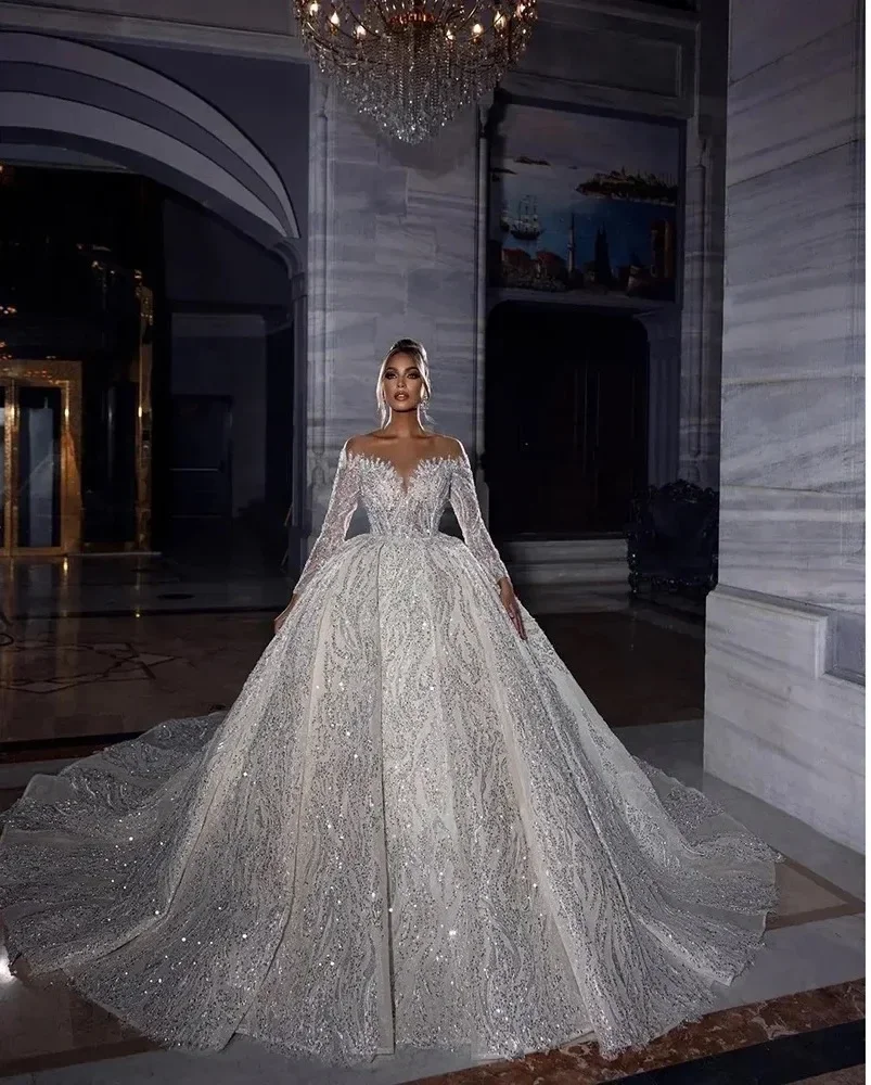 Свадебное платье по индивидуальному заказу, элегантное милое кружевное свадебное платье с аппликацией и блестками и длинными рукавами, праздничное платье принцессы для невесты
Свадебное платье по индивидуальному заказу, элегантное милое кружевное свадебное платье с аппликацией и блестками и длинными рукавами, праздничное платье принцессы для невесты