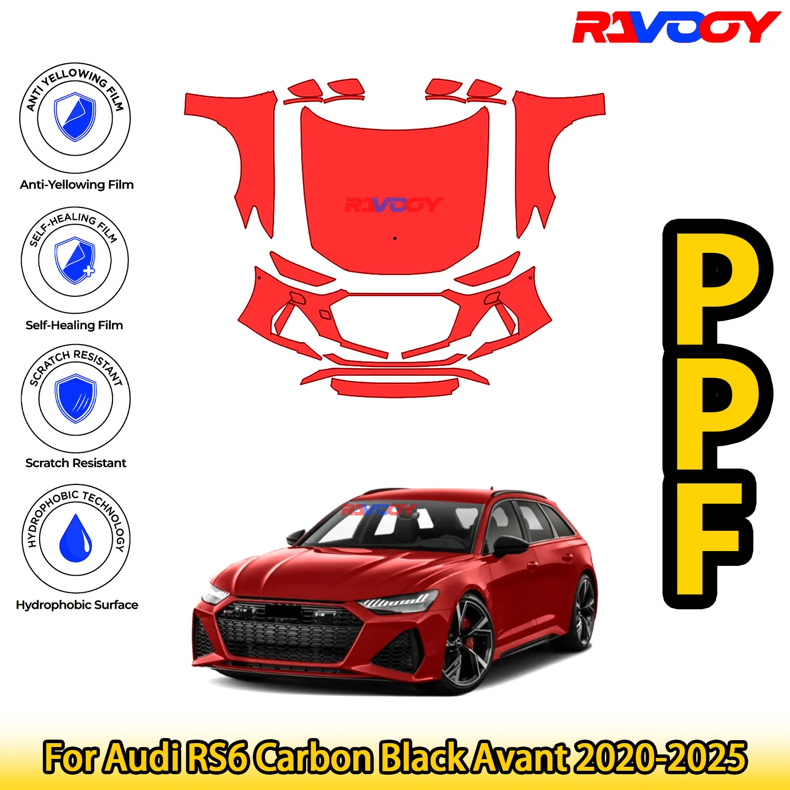 Для Audi RS6 Carbon Black Avant 2020-2025 глянцевый матовый черный предварительно вырезанный передний комплект PPF защитная пленка для краски
Для Audi RS6 Carbon Black Avant 2020-2025 глянцевый матовый черный предварительно вырезанный передний комплект PPF защитная пленка для краски