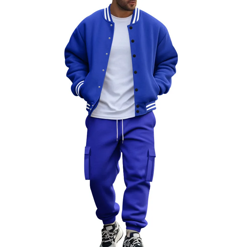 Мужской костюм, длинные брюки с длинными рукавами, бейсбольный трикотаж с воротником-стойкой, спортивная повседневная свободная модная мужская одежда, горячая распродажа
Мужской костюм, длинные брюки с длинными рукавами, бейсбольный трикотаж с воротником-стойкой, спортивная повседневная свободная модная мужская одежда, горячая распродажа