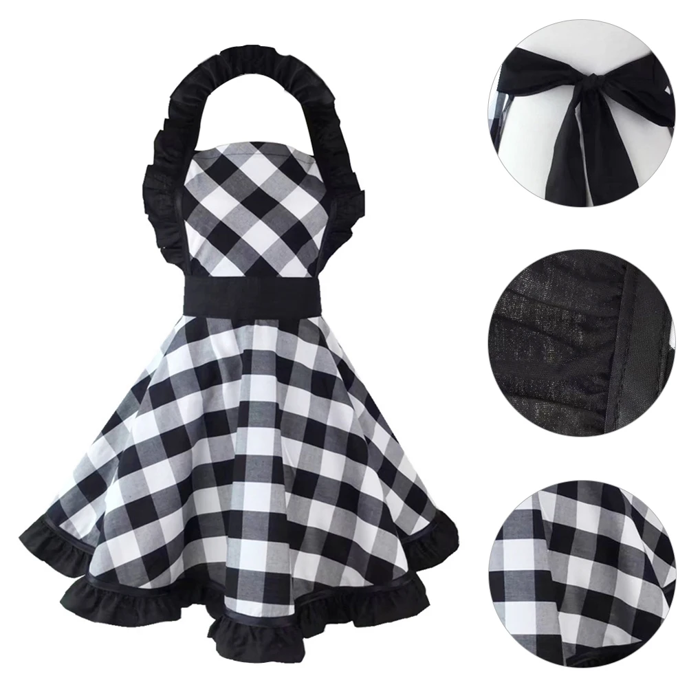 Stylish Cotton Plaid Apron Cooking Baking Soft Lightweight Household Easy Storage Black Design Printing Kitchen Aprons
Stylish Cotton Plaid Apron Cooking Baking Soft Lightweight Household Easy Storage Black Design Printing Kitchen Aprons