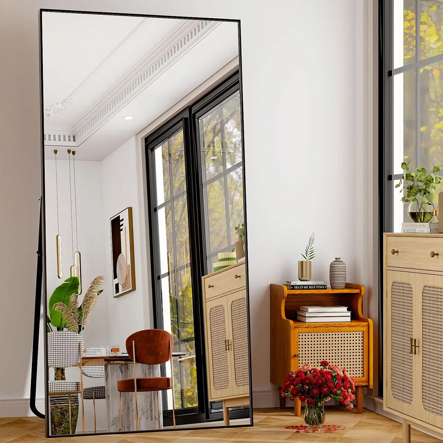 Full Length Mirror Extra Large Hanging or Leaning Rectangle Mirror Aluminum Alloy Thin Frame Bedroom Floor Dressing,Black espejo
Full Length Mirror Extra Large Hanging or Leaning Rectangle Mirror Aluminum Alloy Thin Frame Bedroom Floor Dressing,Black espejo