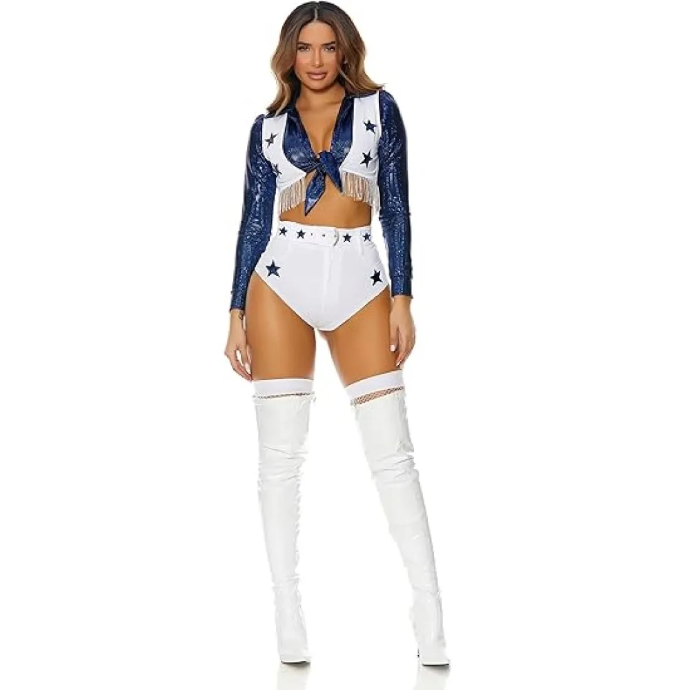 Women's Sexy Charming Schoolgirls Cheer Leader Uniform Star Sexy Cheerleader Outfits Valentine's Day Gifts for Wife Girlfriend
Women's Sexy Charming Schoolgirls Cheer Leader Uniform Star Sexy Cheerleader Outfits Valentine's Day Gifts for Wife Girlfriend