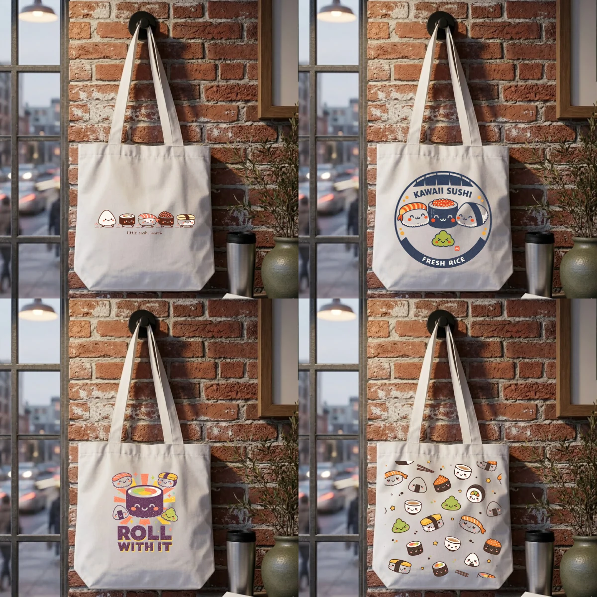 1 Pack 35×38.5cm Durable Canvas Tote Bag, Cute Sushi Club Food Art Shoulder Bag, Eco-friendly Reusable Work & School Tote Bag
1 Pack 35×38.5cm Durable Canvas Tote Bag, Cute Sushi Club Food Art Shoulder Bag, Eco-friendly Reusable Work & School Tote Bag