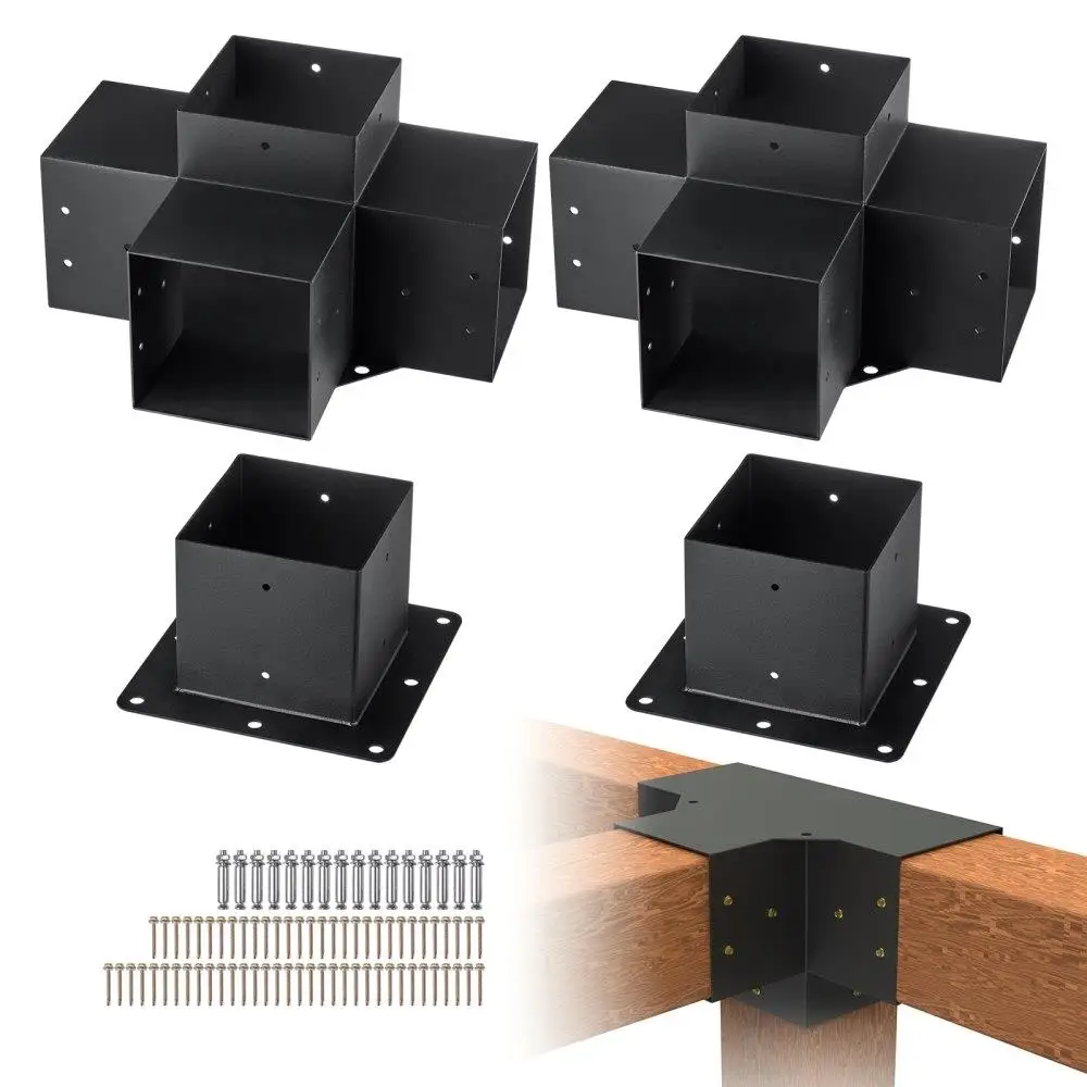 Pergola Bracket Kit 6''x6'', 4pcs 4-Way Heavy Duty Corner Bracket Woodworks DIY Post Base Kit, Easy Installation Wooden Beams
Pergola Bracket Kit 6''x6'', 4pcs 4-Way Heavy Duty Corner Bracket Woodworks DIY Post Base Kit, Easy Installation Wooden Beams