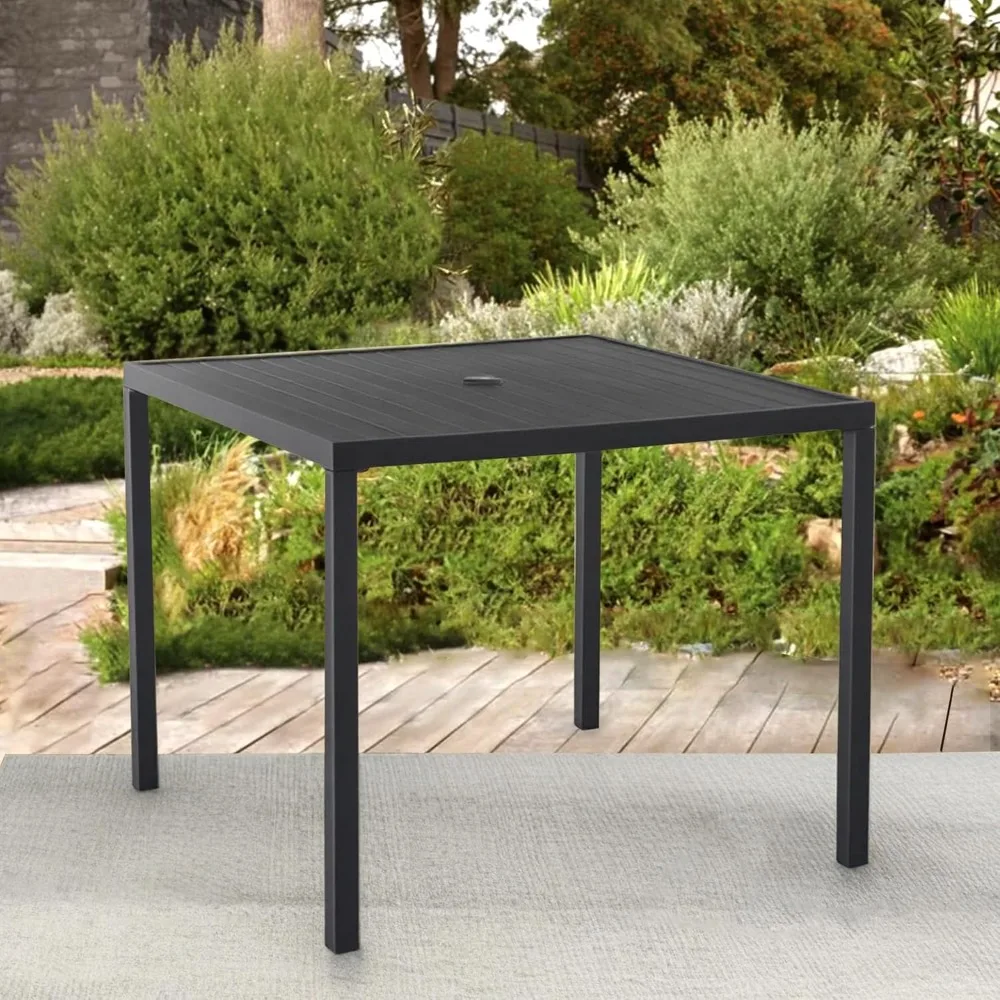 Square Outdoor Dining Table for 4, Metal Patio Dining Table with Umbrella Hole, Customized
Square Outdoor Dining Table for 4, Metal Patio Dining Table with Umbrella Hole, Customized