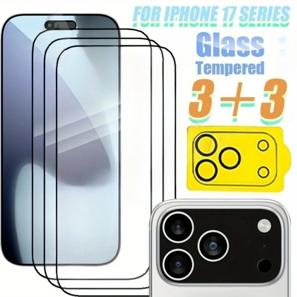 6-in-1 Ultra Clear Tempered Glass for iPhone 17 15 14 16 Pro Max 14 15 Plus Camera Lens Glass for iPhone 13 12 11 Pro 16e 17 Air
6-in-1 Ultra Clear Tempered Glass for iPhone 17 15 14 16 Pro Max 14 15 Plus Camera Lens Glass for iPhone 13 12 11 Pro 16e 17 Air