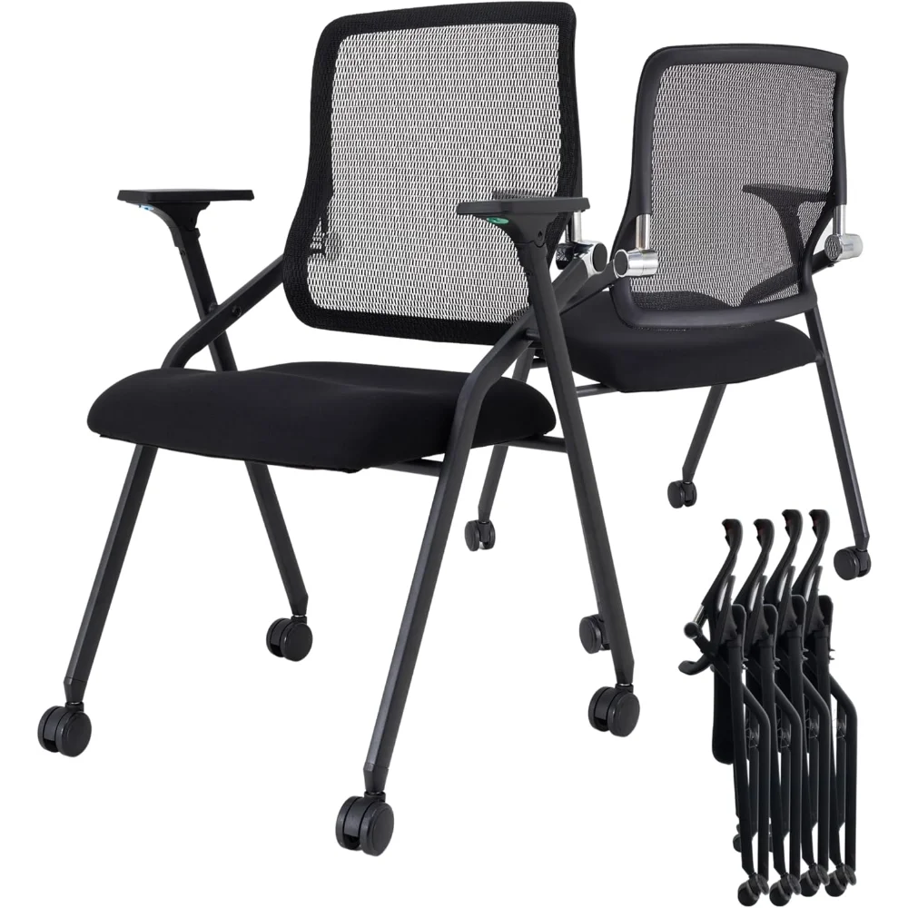 4 Pack Stackable & Foldable Conference Room Chairs with Lumbar Support, Armrest - Ergonomic Mesh Bouncing Back for Office
4 Pack Stackable & Foldable Conference Room Chairs with Lumbar Support, Armrest - Ergonomic Mesh Bouncing Back for Office