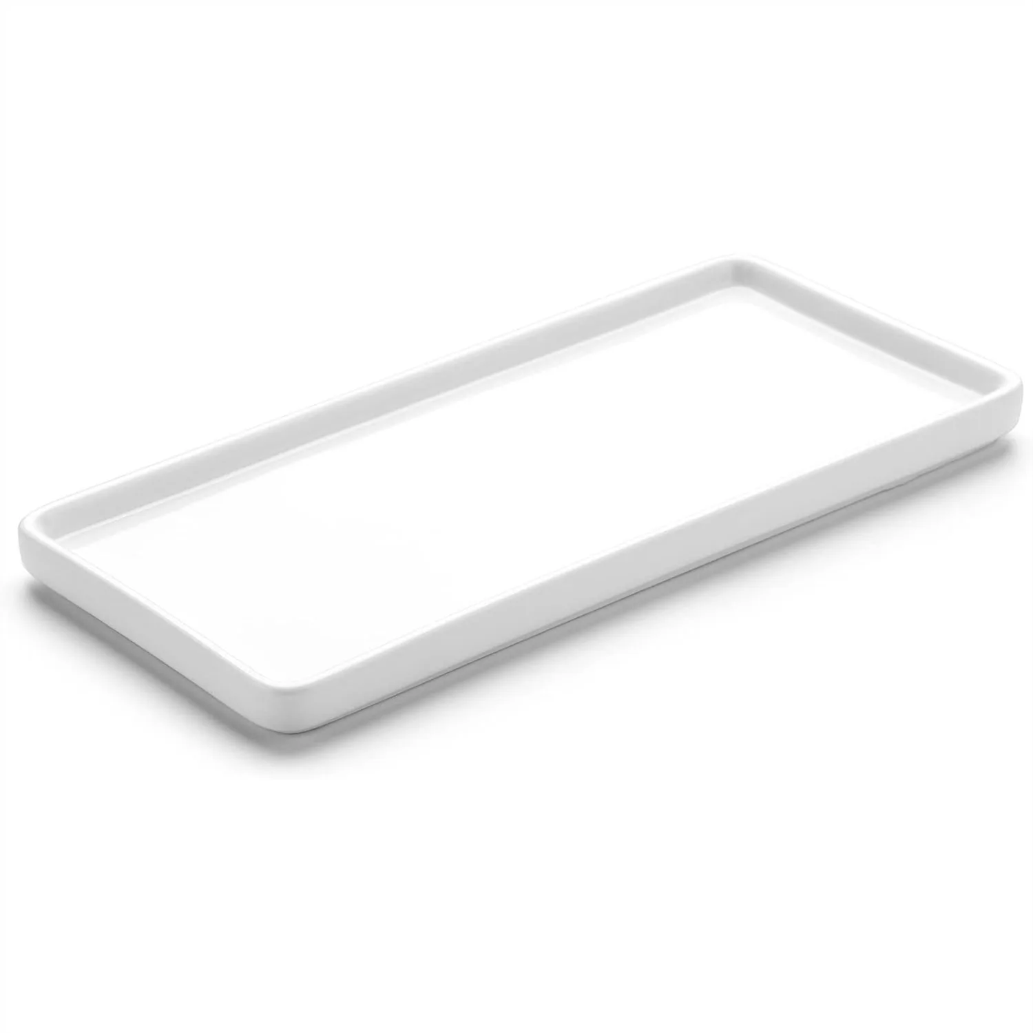 Ceramic Vanity Tray for Bathroom - 8" Small Tray with Raised Edges for Counter Organization, White
Ceramic Vanity Tray for Bathroom - 8" Small Tray with Raised Edges for Counter Organization, White