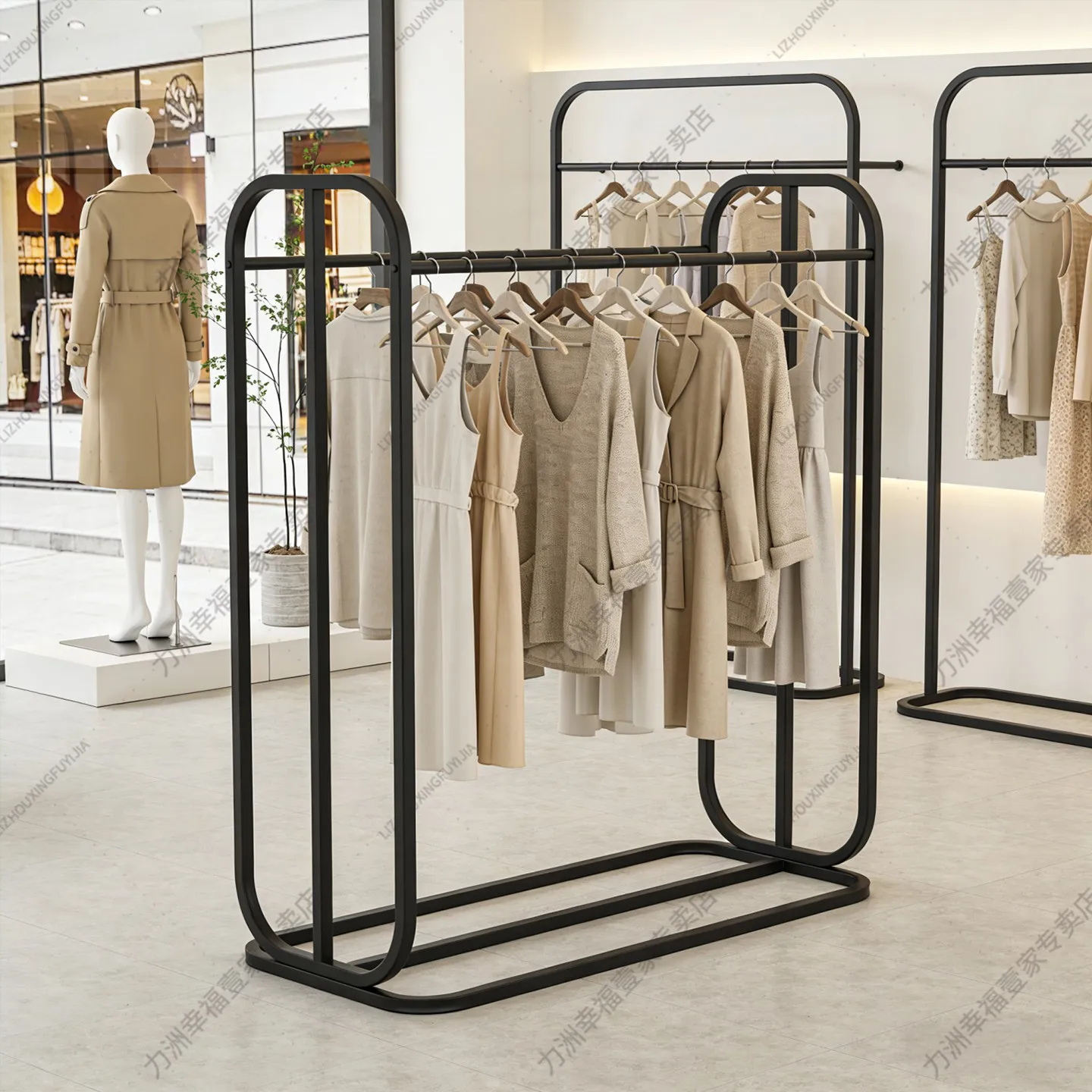 Light luxury wrought iron clothing store hanging clothes rack, Nakajima high-end women's clothing store, Nakajima minimalist dis
Light luxury wrought iron clothing store hanging clothes rack, Nakajima high-end women's clothing store, Nakajima minimalist dis