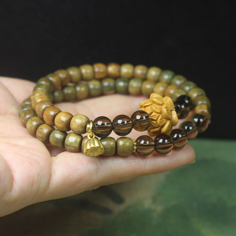 Green Sandalwood Apple Double Circle Buddhist Bead Bracelet with Lotus Accessories DIY Ethnic Style Cultural Ornament
Green Sandalwood Apple Double Circle Buddhist Bead Bracelet with Lotus Accessories DIY Ethnic Style Cultural Ornament