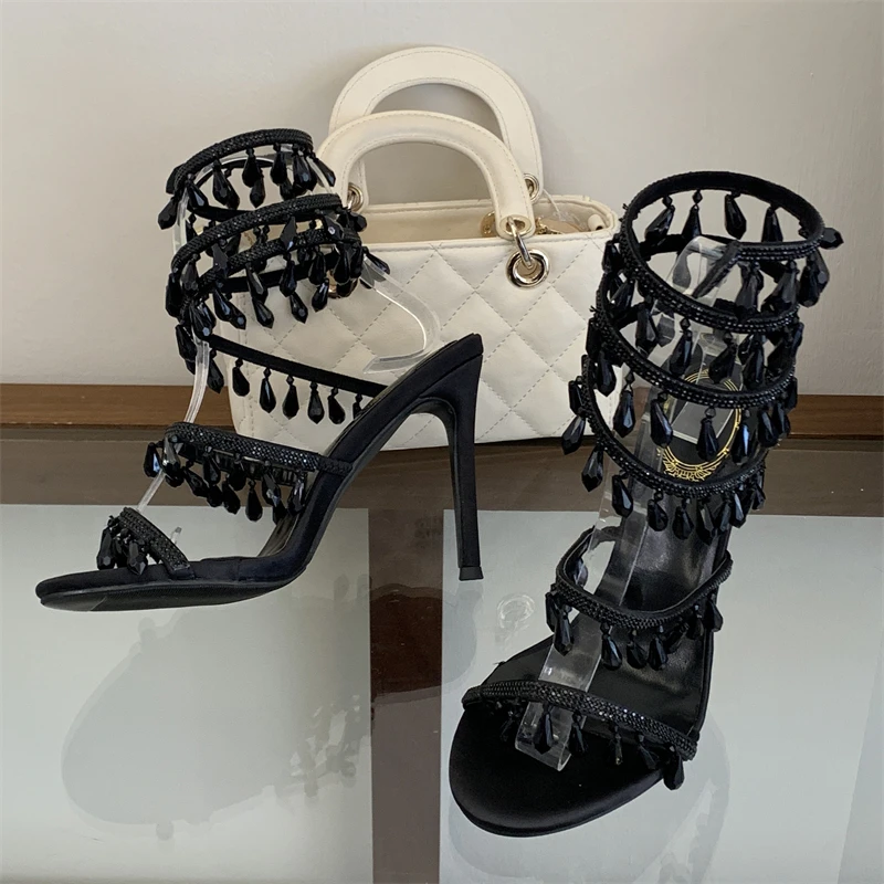 Eilyken Fashion Elegant Crystal Diamond Pendant Women Sandals Street Style Thin High Heels Ankle Strap Banquet Shoes
Eilyken Fashion Elegant Crystal Diamond Pendant Women Sandals Street Style Thin High Heels Ankle Strap Banquet Shoes