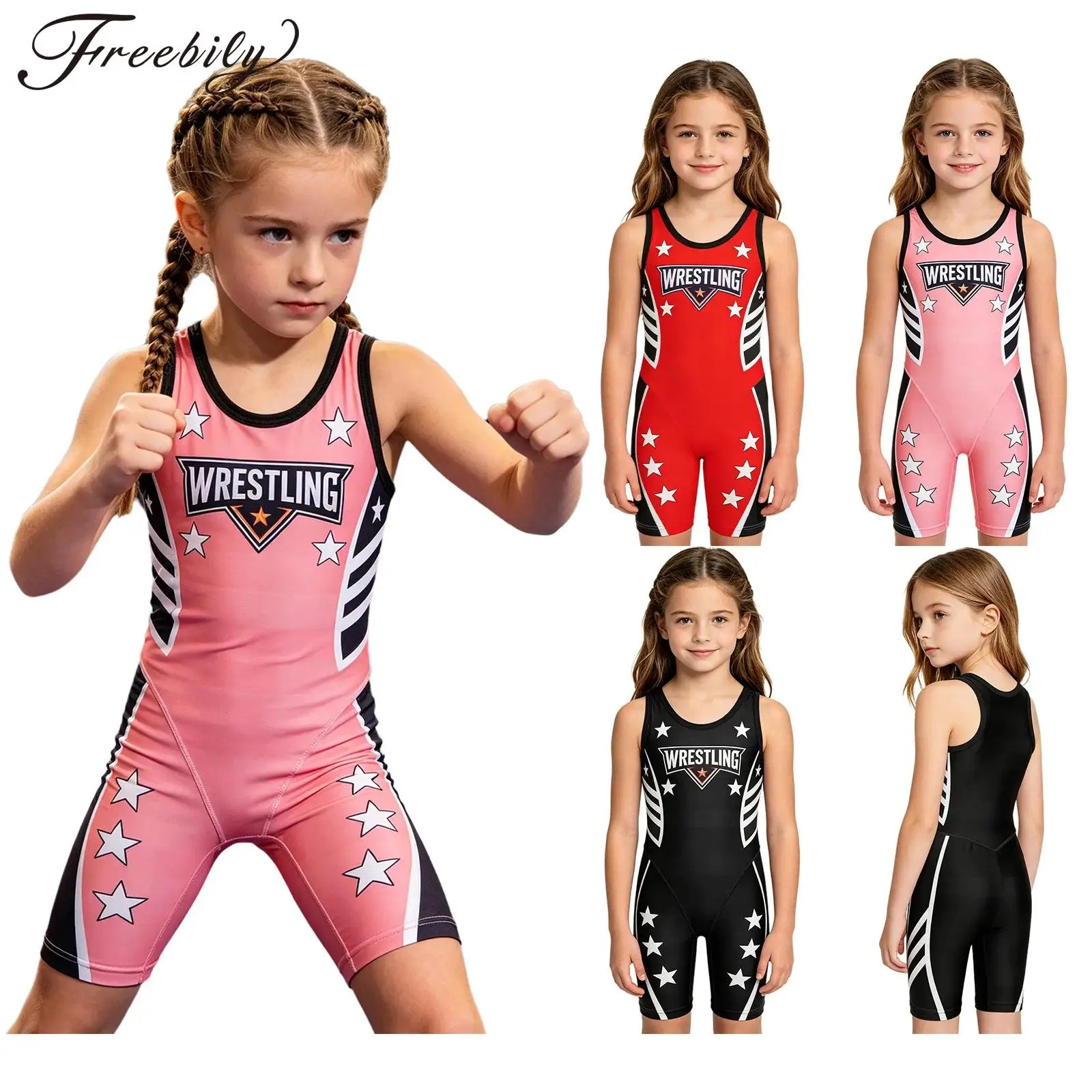 Kids Girls Singlet Wrestling Leotards Sleeveless Printed Boxing Exercise Romper Youth Full-coverage Powerlifting Bodysuit
Kids Girls Singlet Wrestling Leotards Sleeveless Printed Boxing Exercise Romper Youth Full-coverage Powerlifting Bodysuit