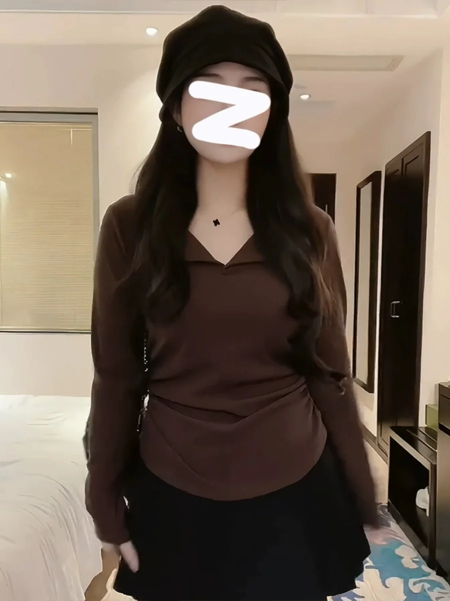 2024 Women's Autumn Winter New V-neck Bottoming Tops Female Long Sleeve Slim T Shirt Ladies Solid Color Pullover T-shirts H395
2024 Women's Autumn Winter New V-neck Bottoming Tops Female Long Sleeve Slim T Shirt Ladies Solid Color Pullover T-shirts H395