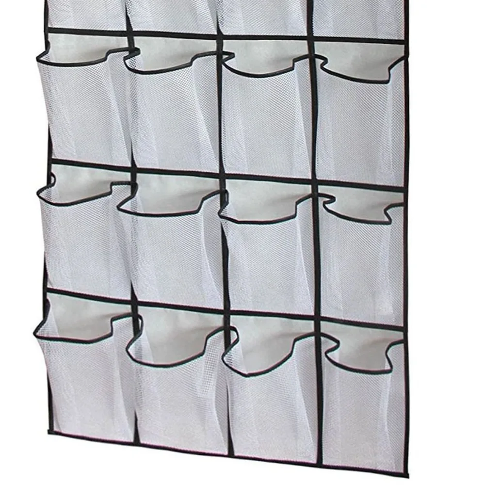 24 Mesh Pockets Over The Door Shoe Organizer Durable Woven Fabric Hanging Storage Bag Space Saving White Color
24 Mesh Pockets Over The Door Shoe Organizer Durable Woven Fabric Hanging Storage Bag Space Saving White Color