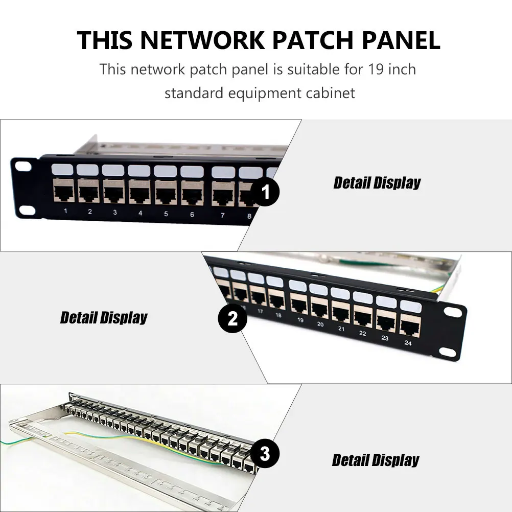 19 Inch Network Patch Panel Wall Mount Rack Mount Cat 6 6A 7 Strain Relief Unshielded Cable Rack Ethernet Coupler for 90
19 Inch Network Patch Panel Wall Mount Rack Mount Cat 6 6A 7 Strain Relief Unshielded Cable Rack Ethernet Coupler for 90