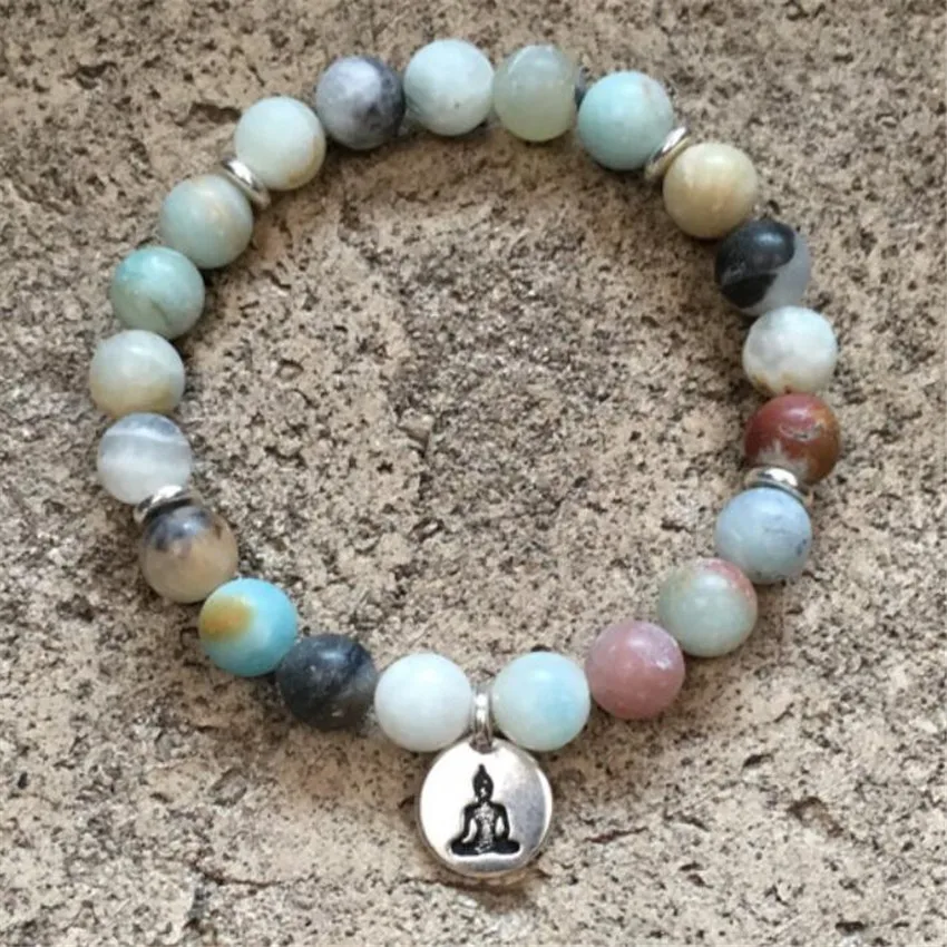 8mm Amazoniteium Gemstone Mala Bracelet Buddha Pendant Bohemian Jewelry Lovers Unique Women Men
8mm Amazoniteium Gemstone Mala Bracelet Buddha Pendant Bohemian Jewelry Lovers Unique Women Men